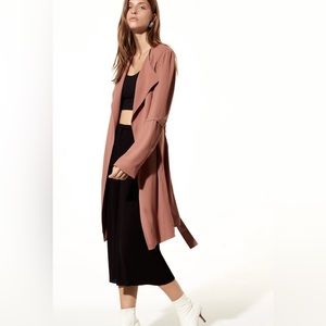 Aritzia Babaton Quincey Jacket/Trench Coat Nutmeg pink XXS with belt like new